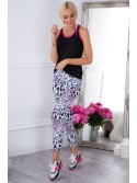 White leopard print sports leggings H006 - Online store - Boutique